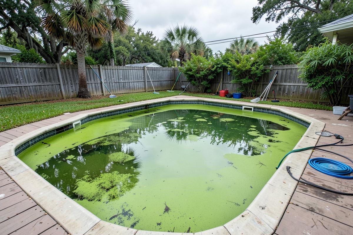 Green Pool Recovery in Satellite Beach, Florida